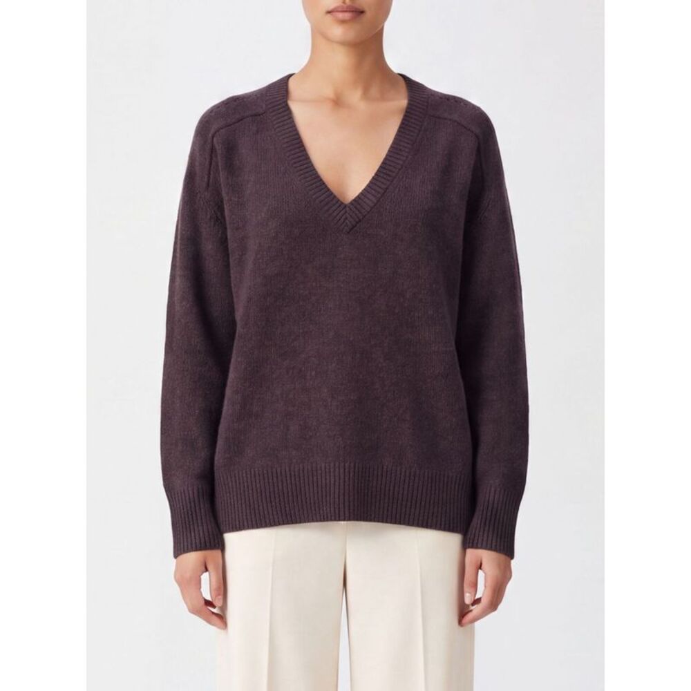 Kujten Women Kujten 100% Cashmere V-Neck Jumper With Dropped Shoulders